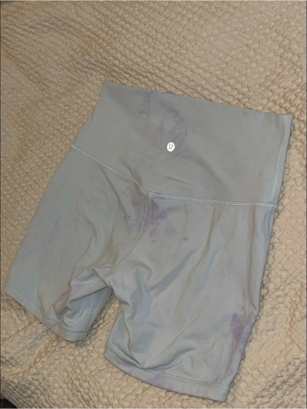 lululemon light blue Align Shorts - stained with purple dye